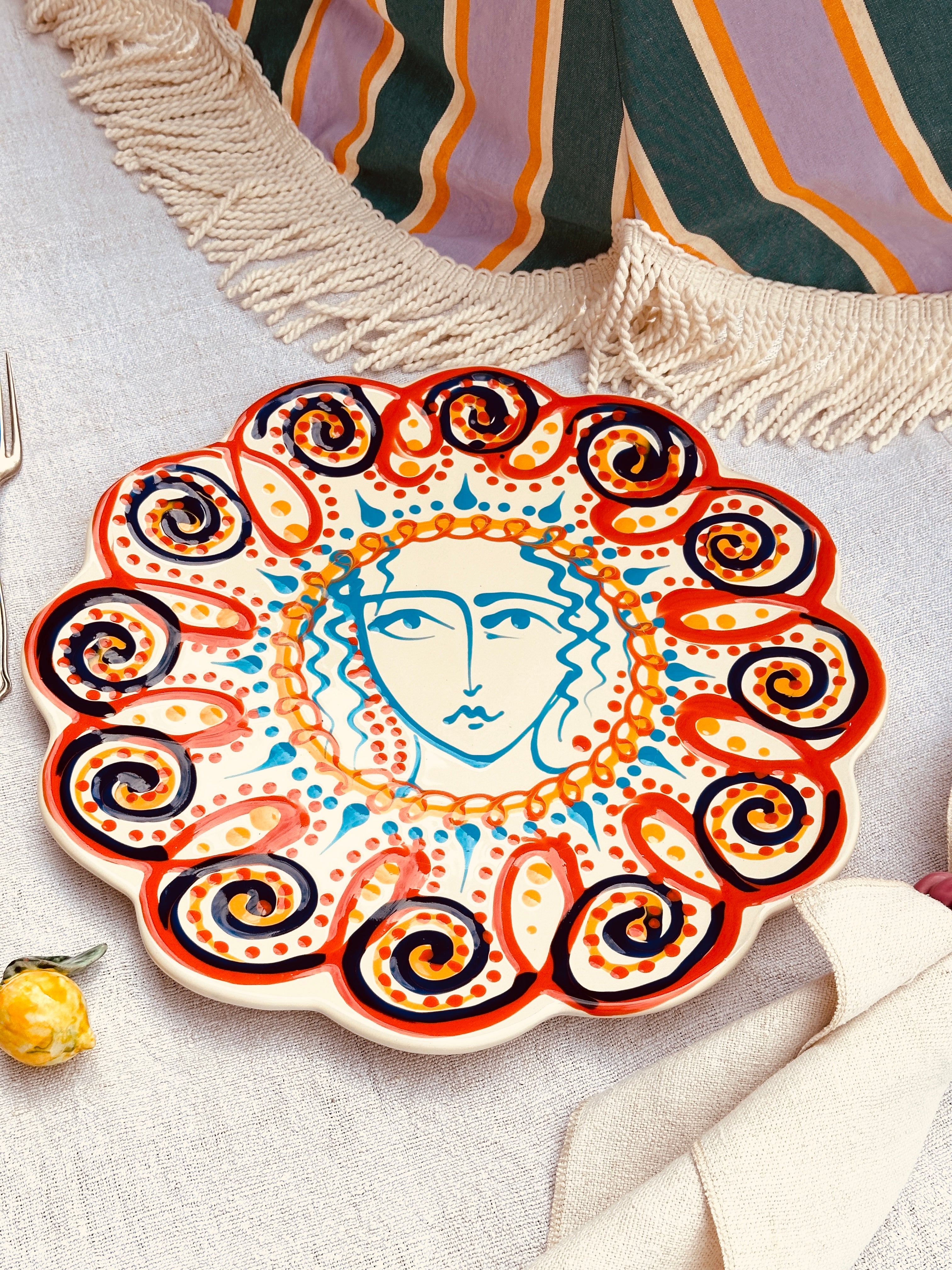 Psychodelic Viso Serving Plate  "Casina Trovanza Sole"