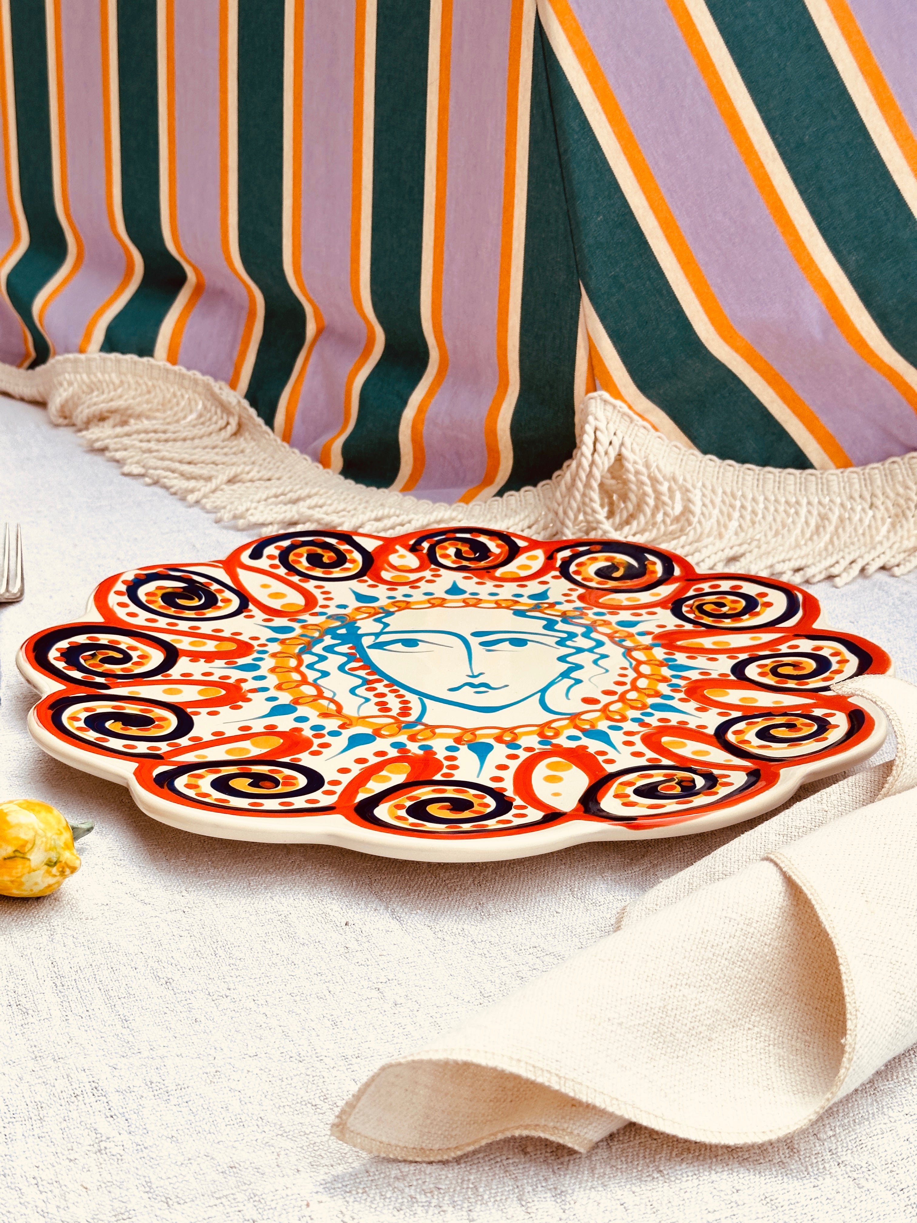 Psychodelic Viso Serving Plate  "Casina Trovanza Sole"
