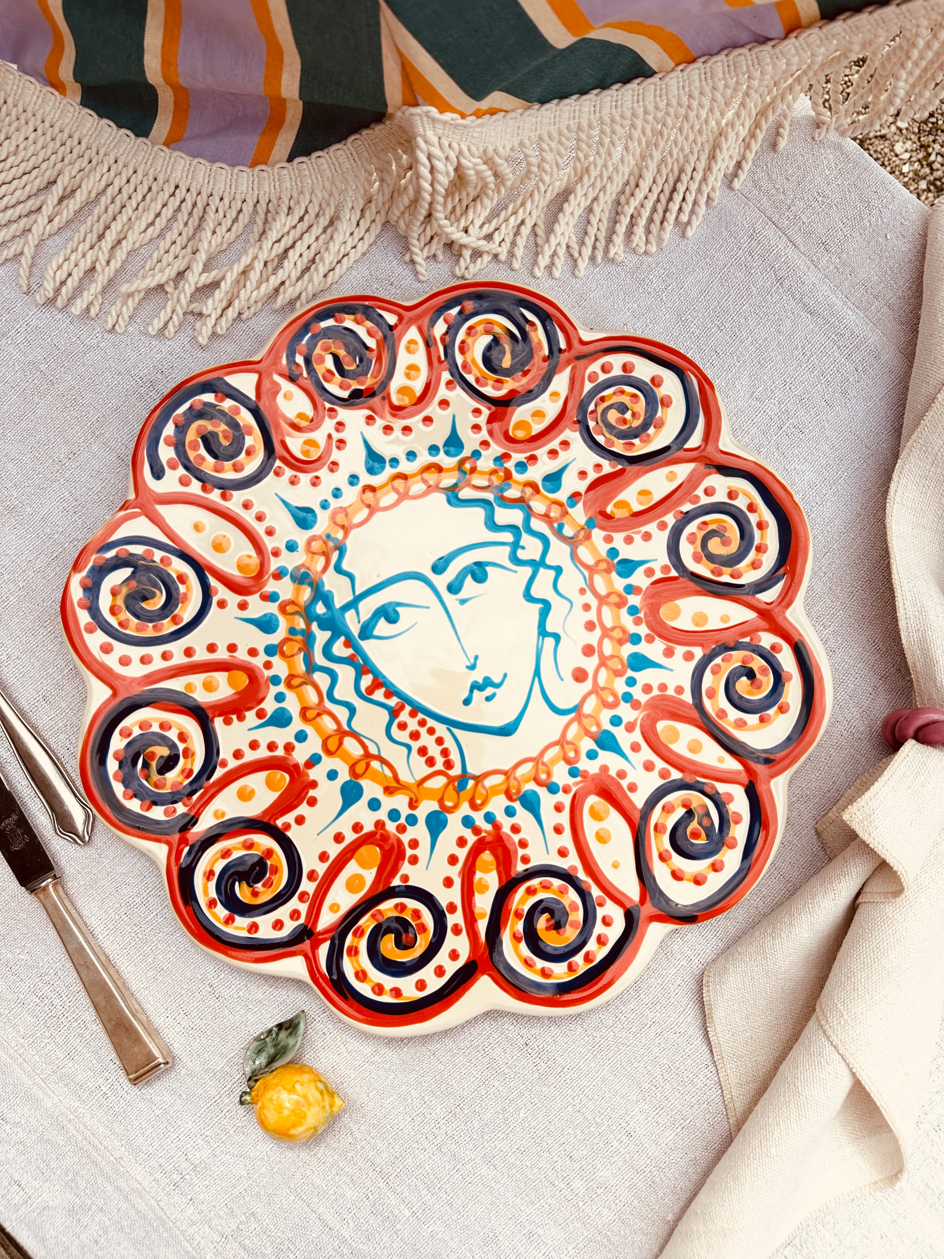 Psychodelic Viso Serving Plate  "Casina Trovanza Sole"