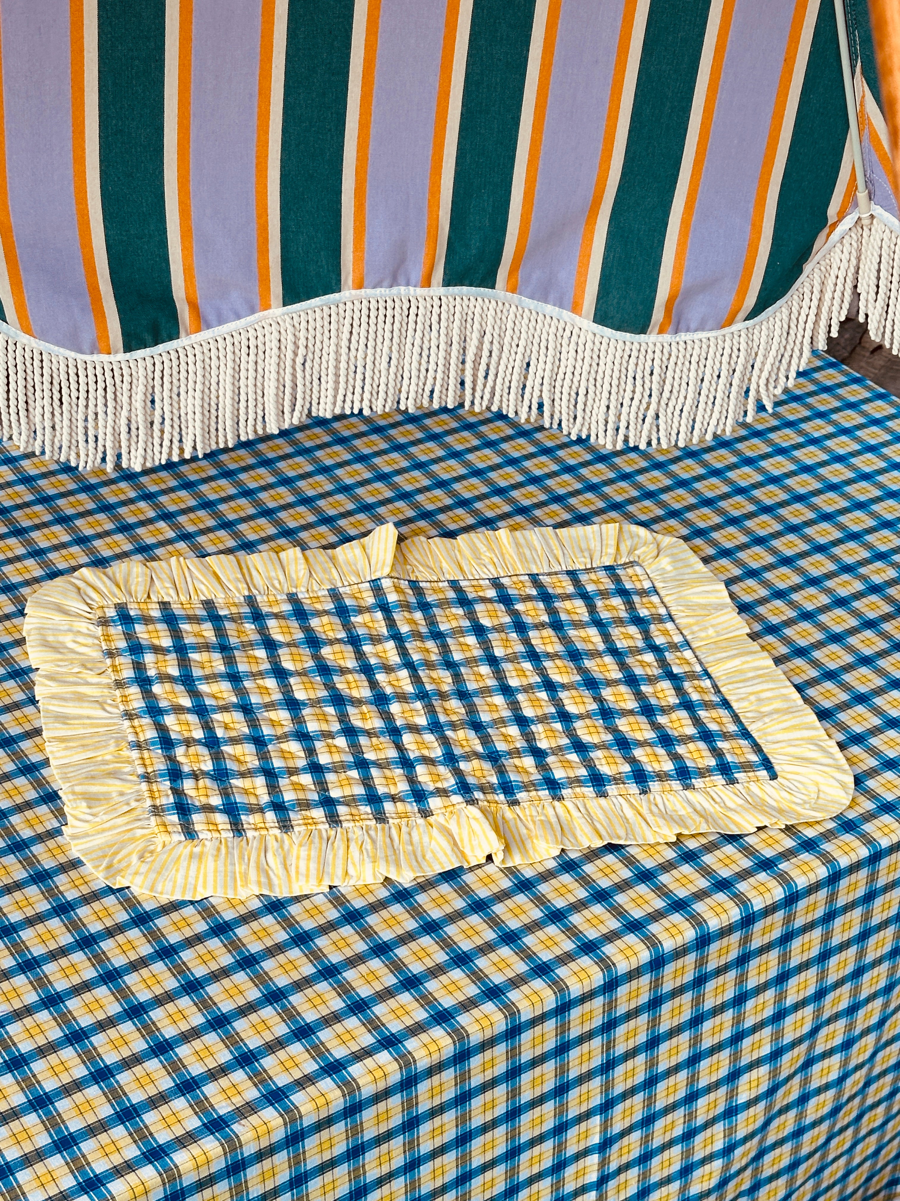 Cotton Placemat "Check di Provence with yellow Stripes" Sale