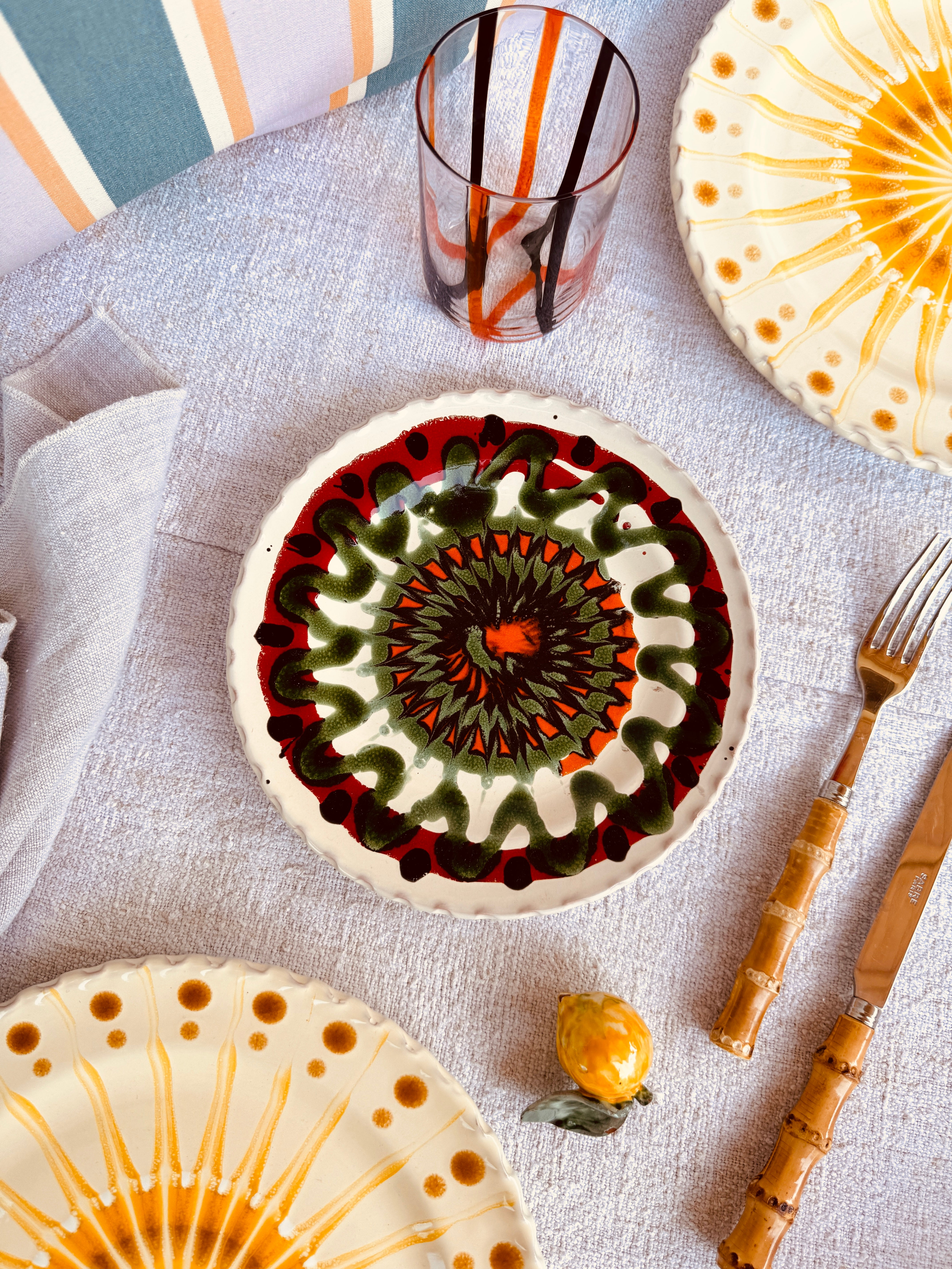 Handmade Italian Antipasti Plate 20 cm | Small Ceramic Plate (Unique Piece)