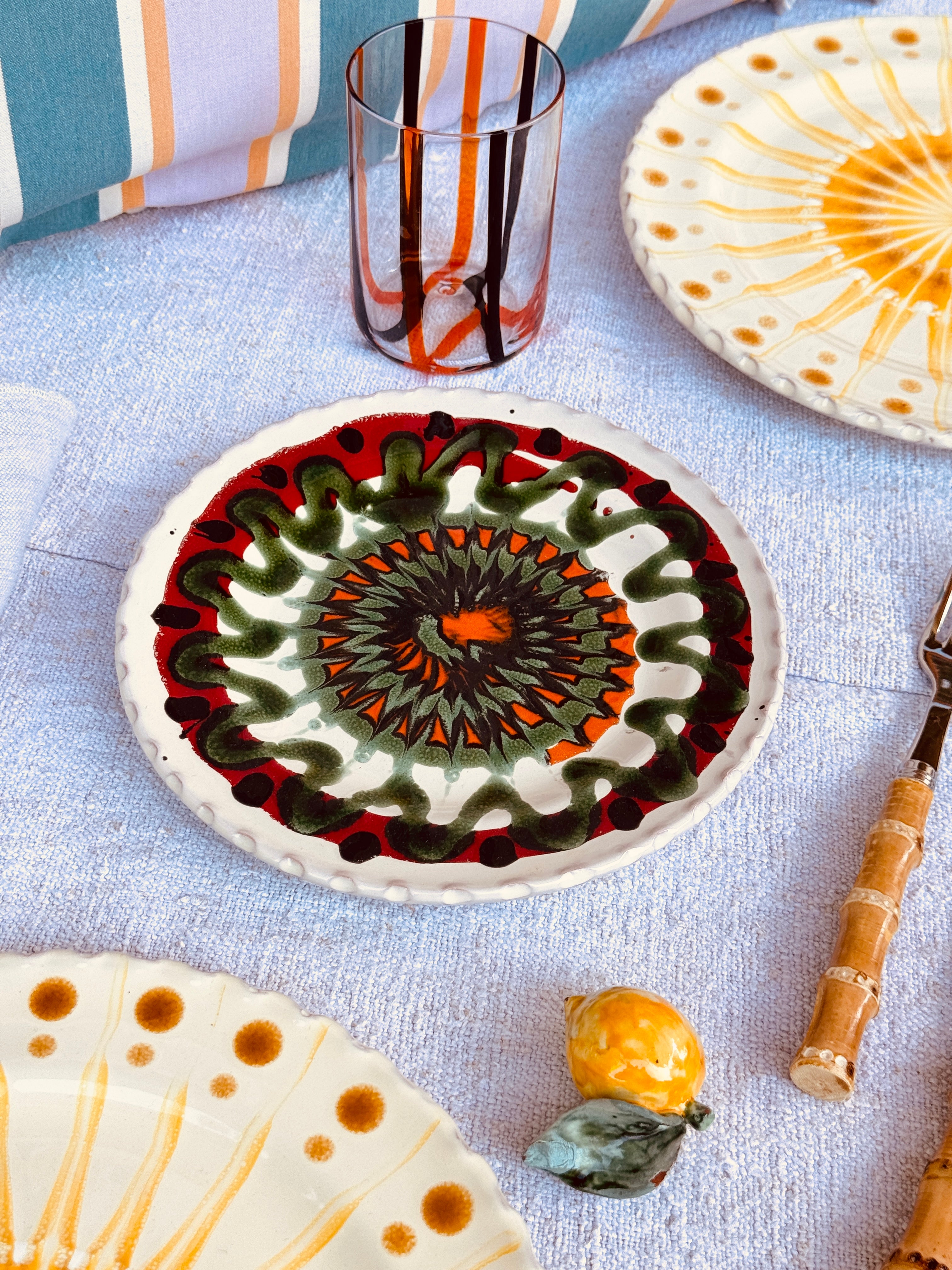 Handmade Italian Antipasti Plate 20 cm | Small Ceramic Plate (Unique Piece)