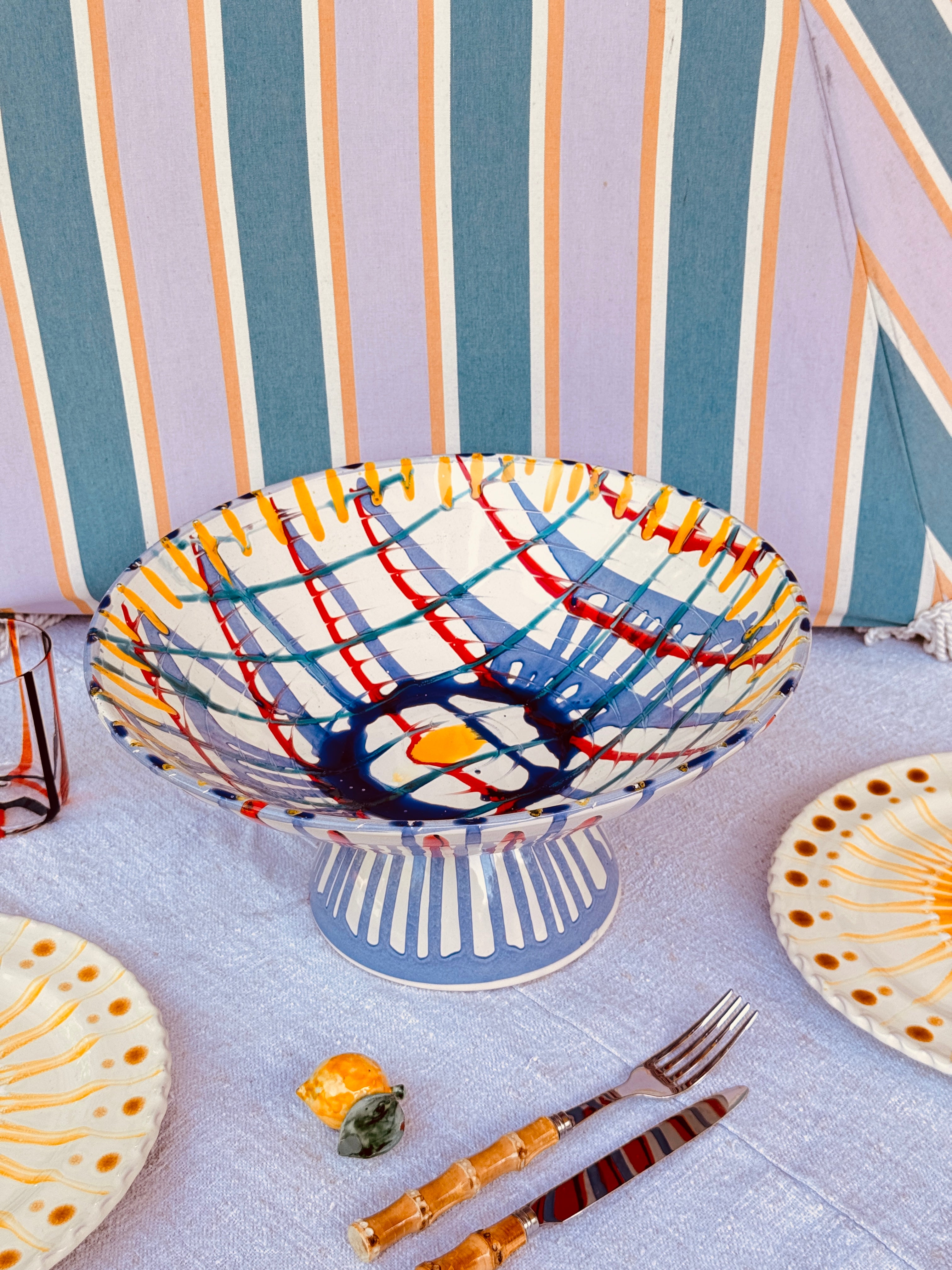 Unique Art Object – "Konic" Psychodelic High Bowl, 35 cm