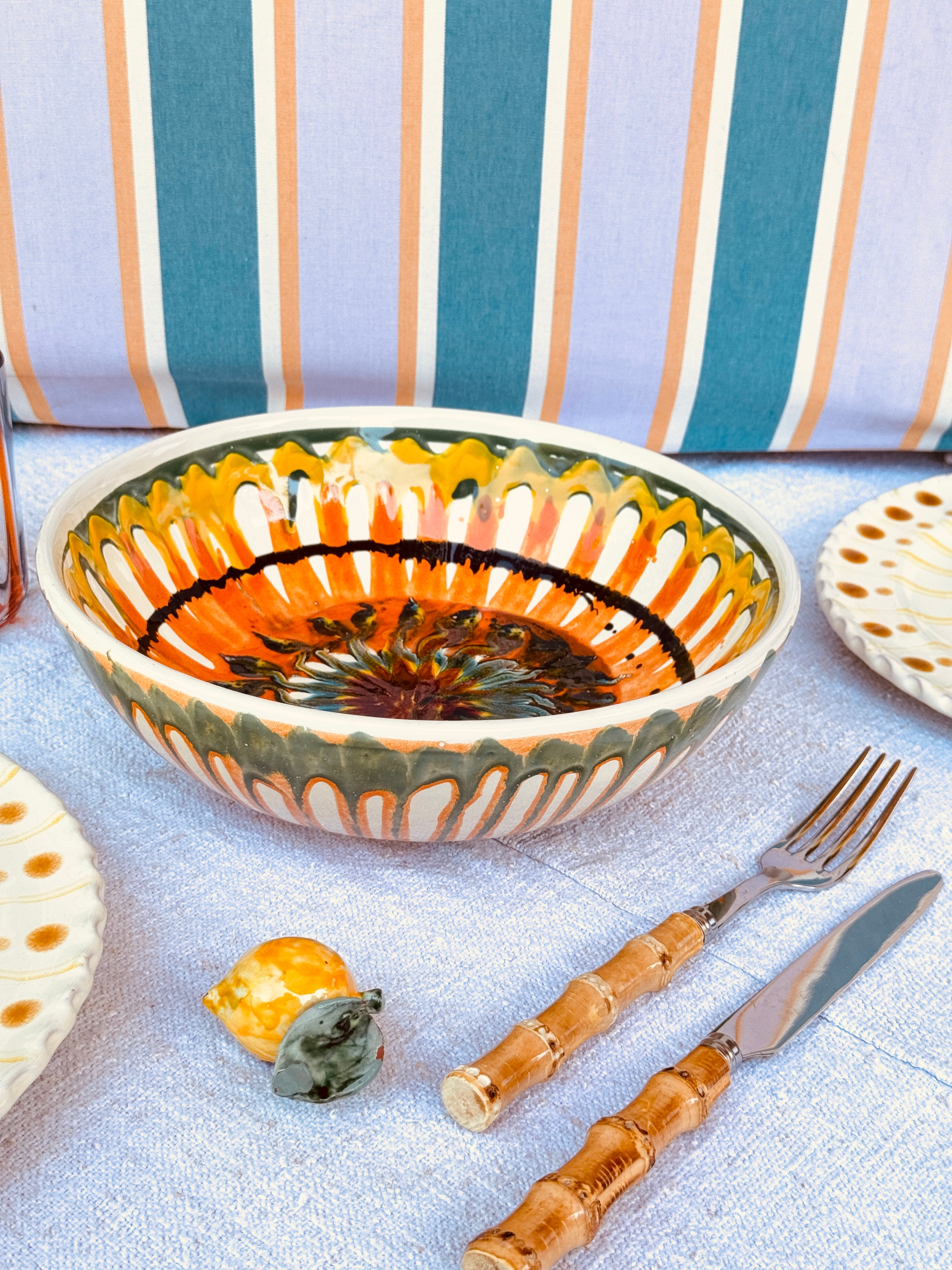Handmade Italian Salad Bowl 26 cm | Ceramic Serving Bowl (Unique Piece)