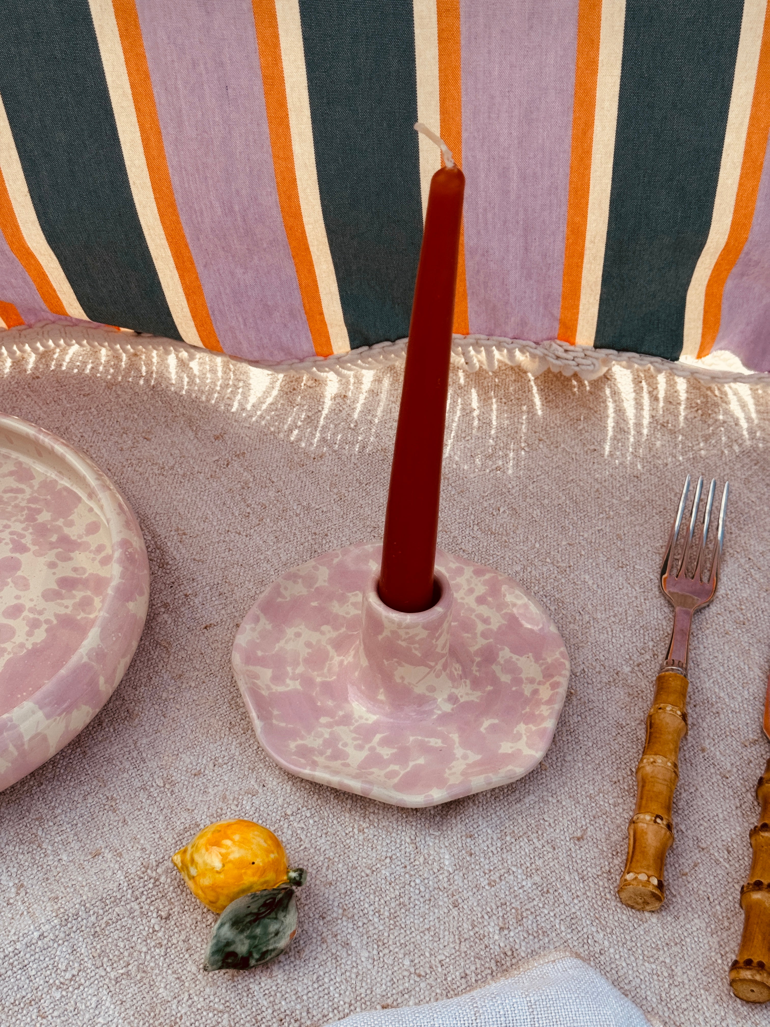Schizzato Wavy Candle Hold "Rosato"