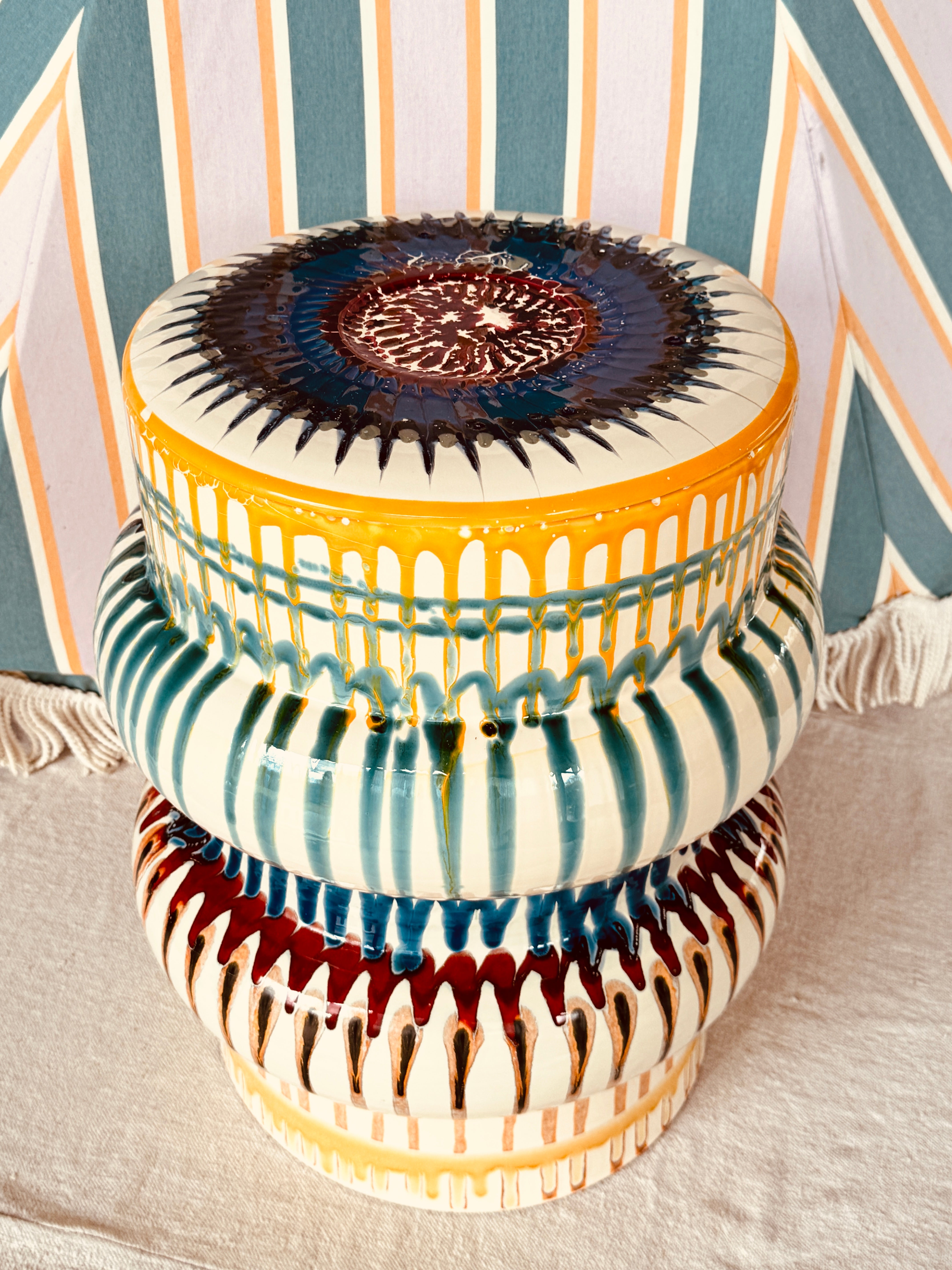 Psychodelic Tavolo "Fantastico Masterpiece - One of a Kind" Handmade Ceramic from Puglia