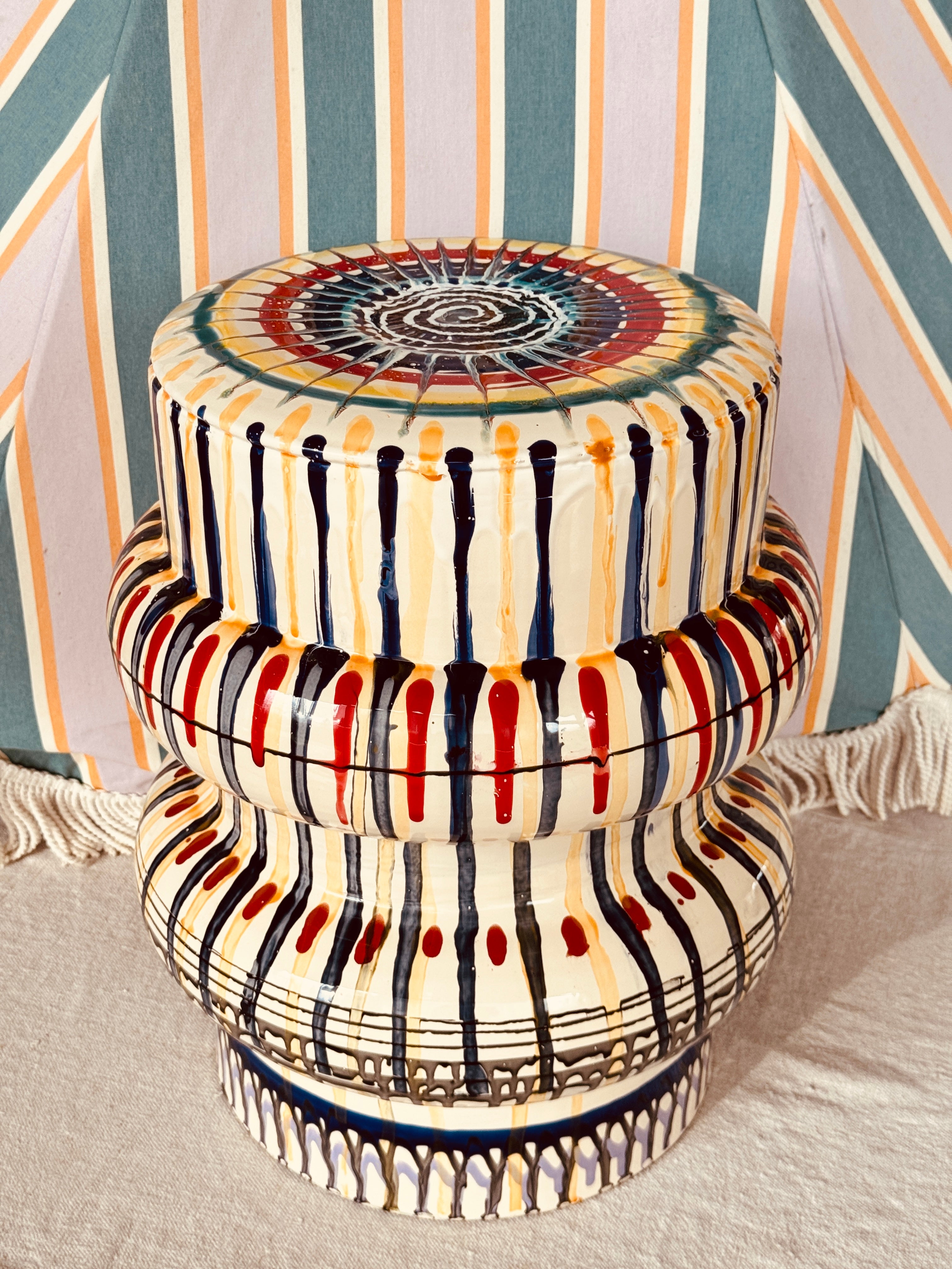 Psychodelic Tavolo "Fantastico Masterpiece - One of a Kind" Handmade Ceramic from Puglia