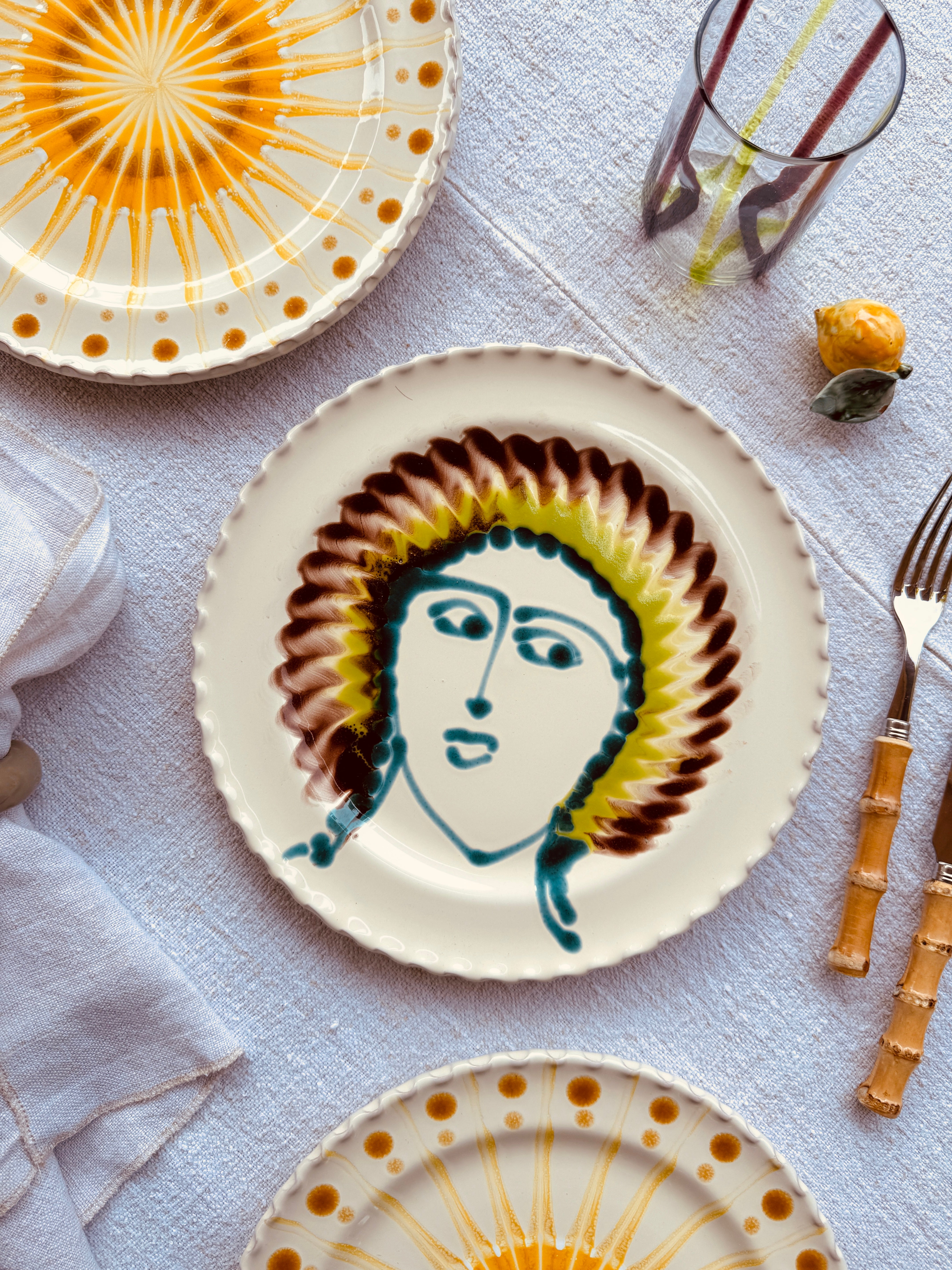 Handmade Italian Dinner Plate 27 cm | Large Ceramic Plate "One of a kind"