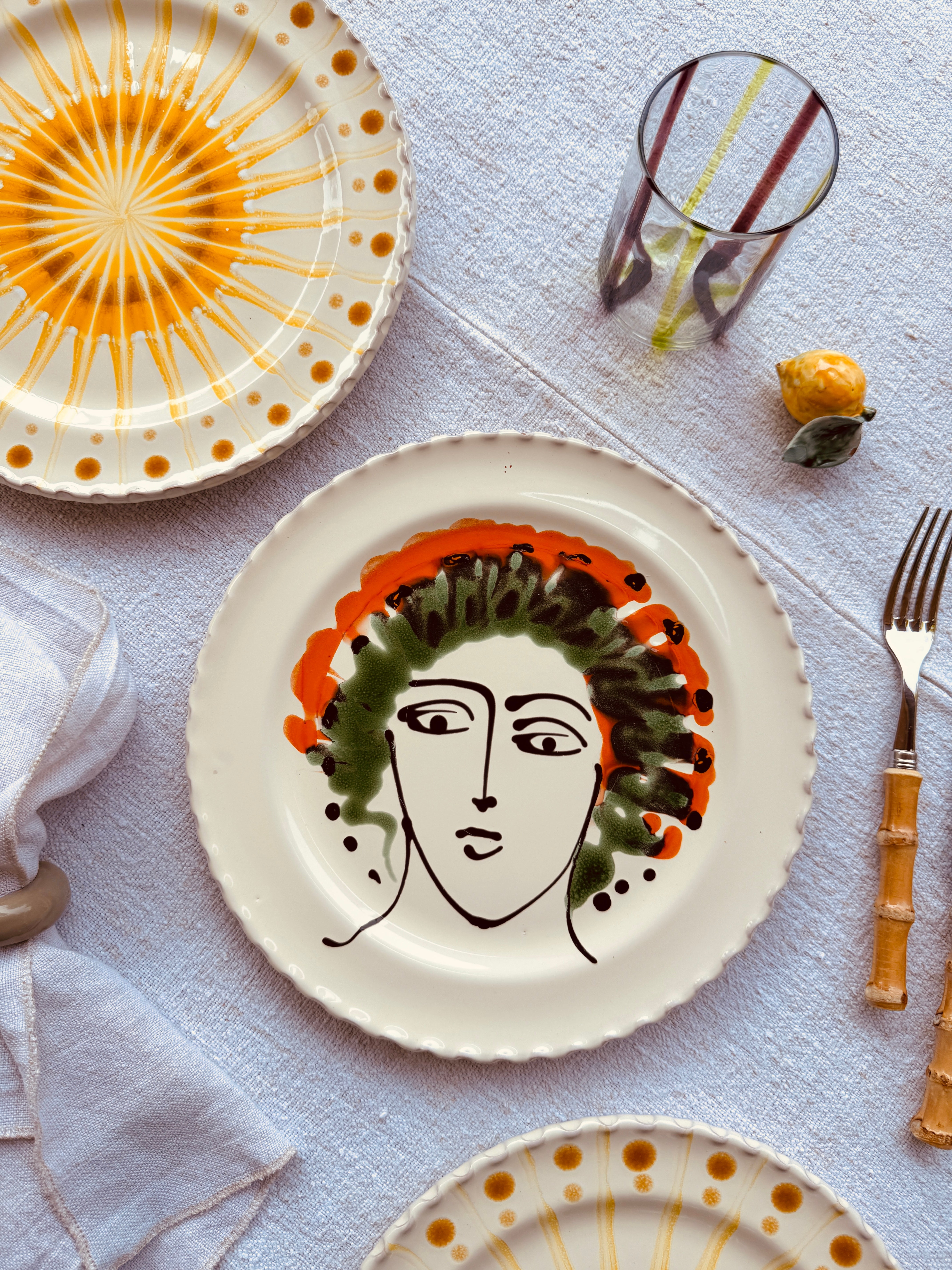 Handmade Italian Dinner Plate 27 cm | Large Ceramic Plate "One of a kind"