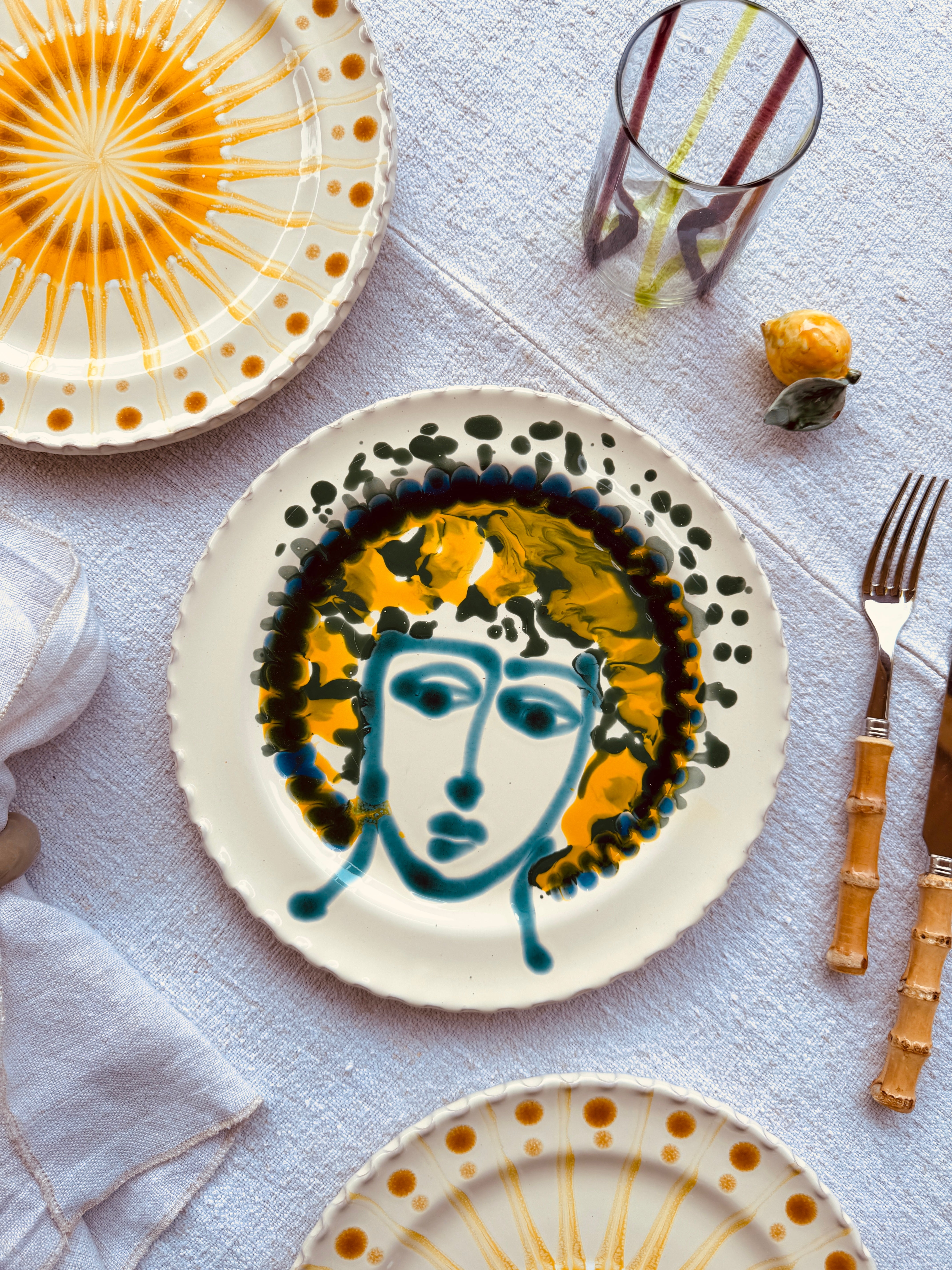 Handmade Italian Dinner Plate 27 cm | Large Ceramic Plate "One of a kind"
