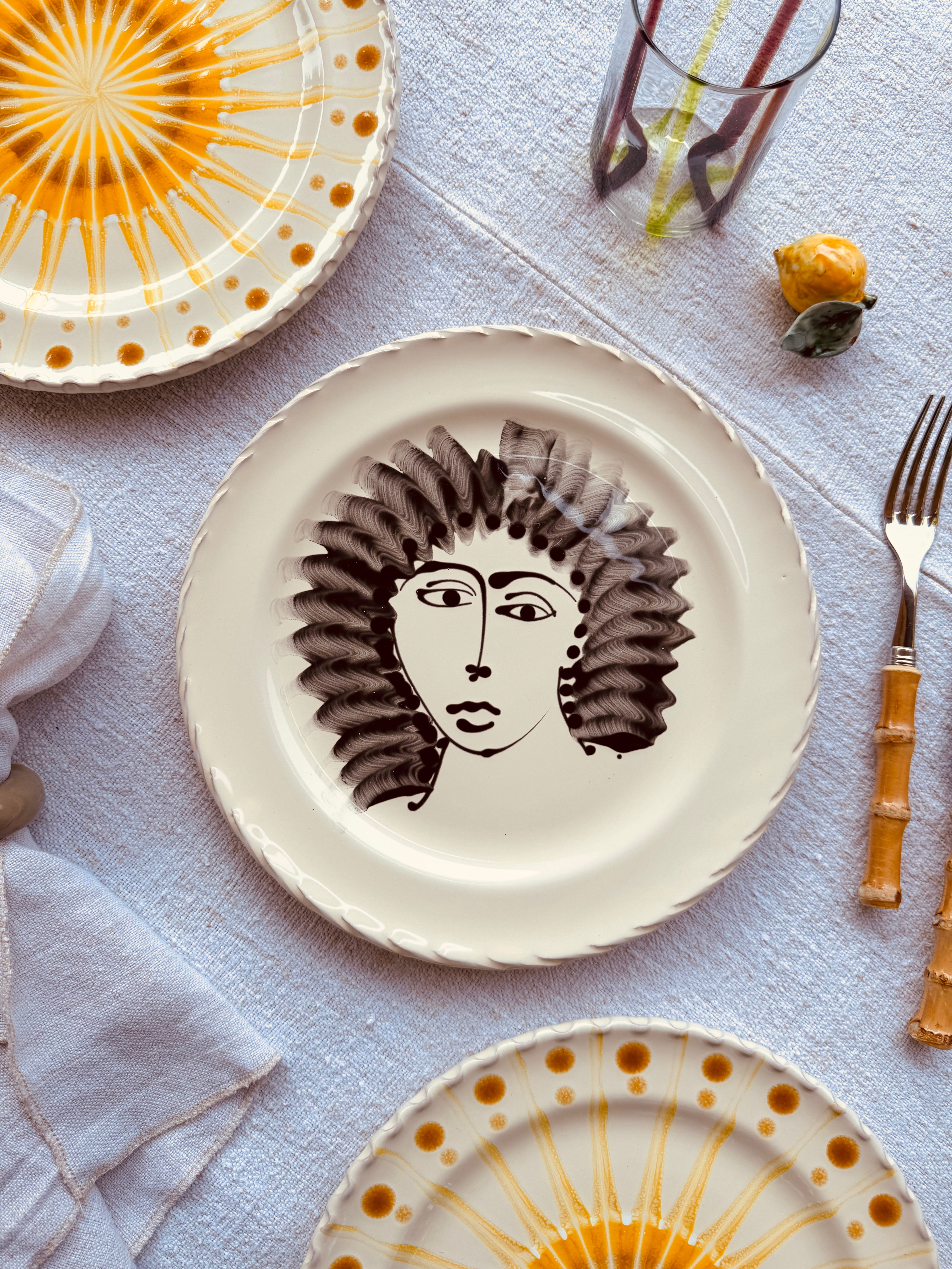 Handmade Italian Dinner Plate 27 cm | Large Ceramic Plate "One of a kind"