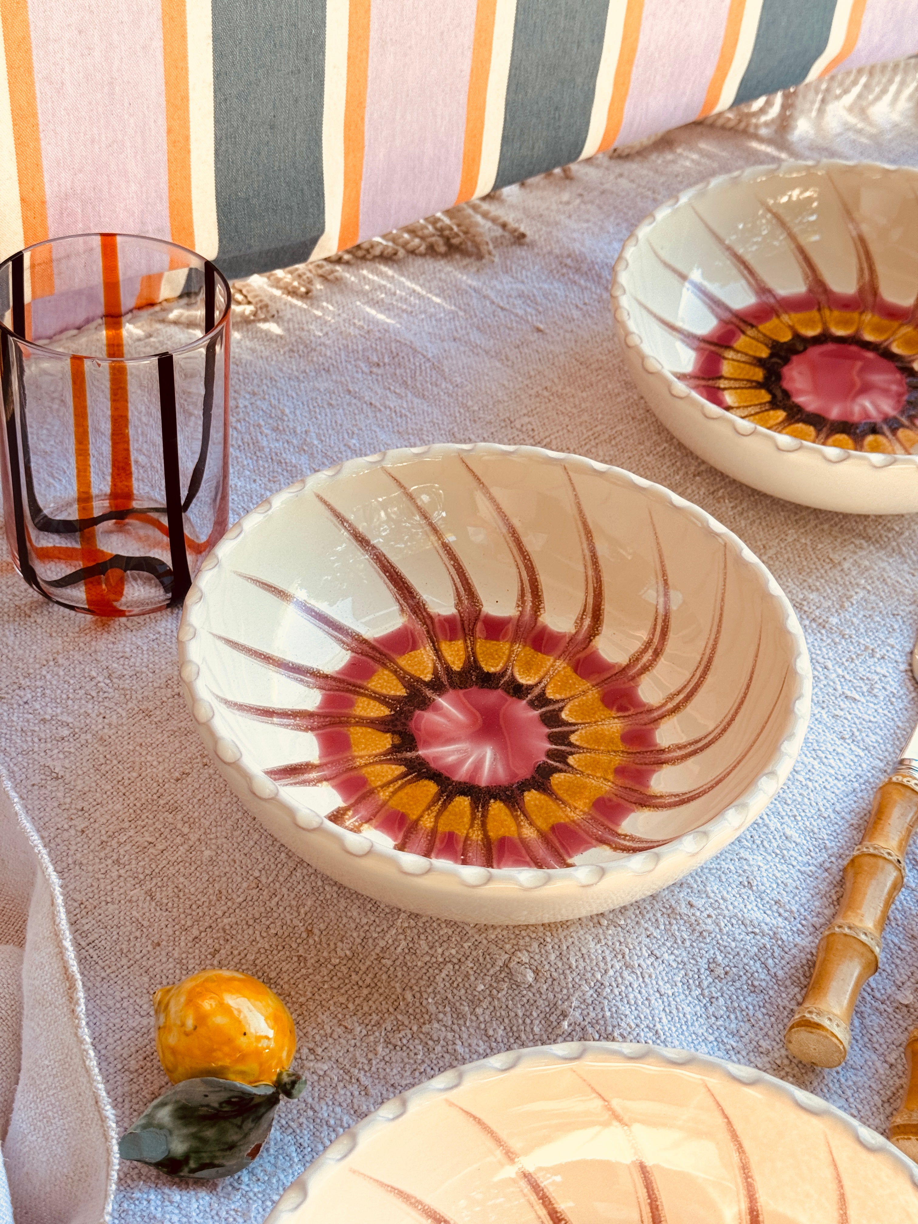 Handmade Italian Ceramic Pasta Bowl 19 cm | Psychodelic Collection