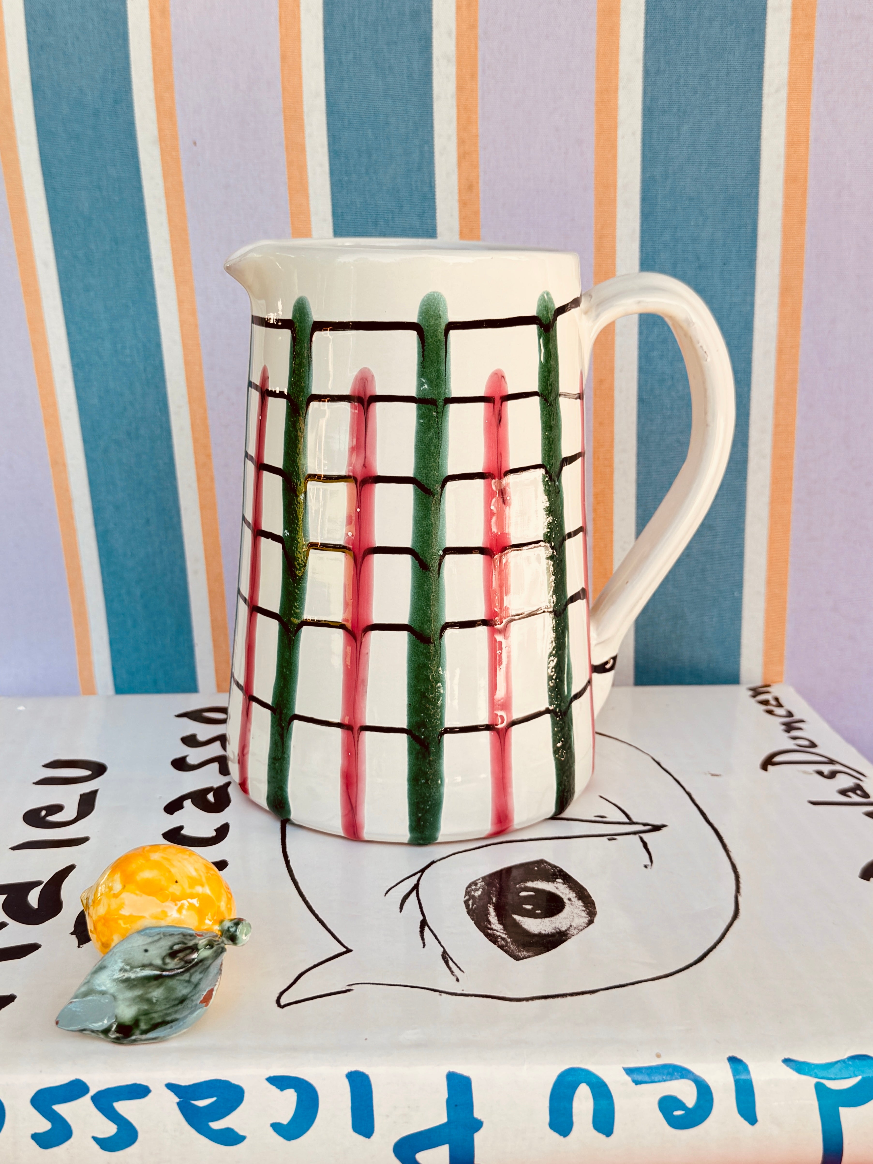 Italian Ceramic Jug 1L | Handmade Carafe & Decorative Vase