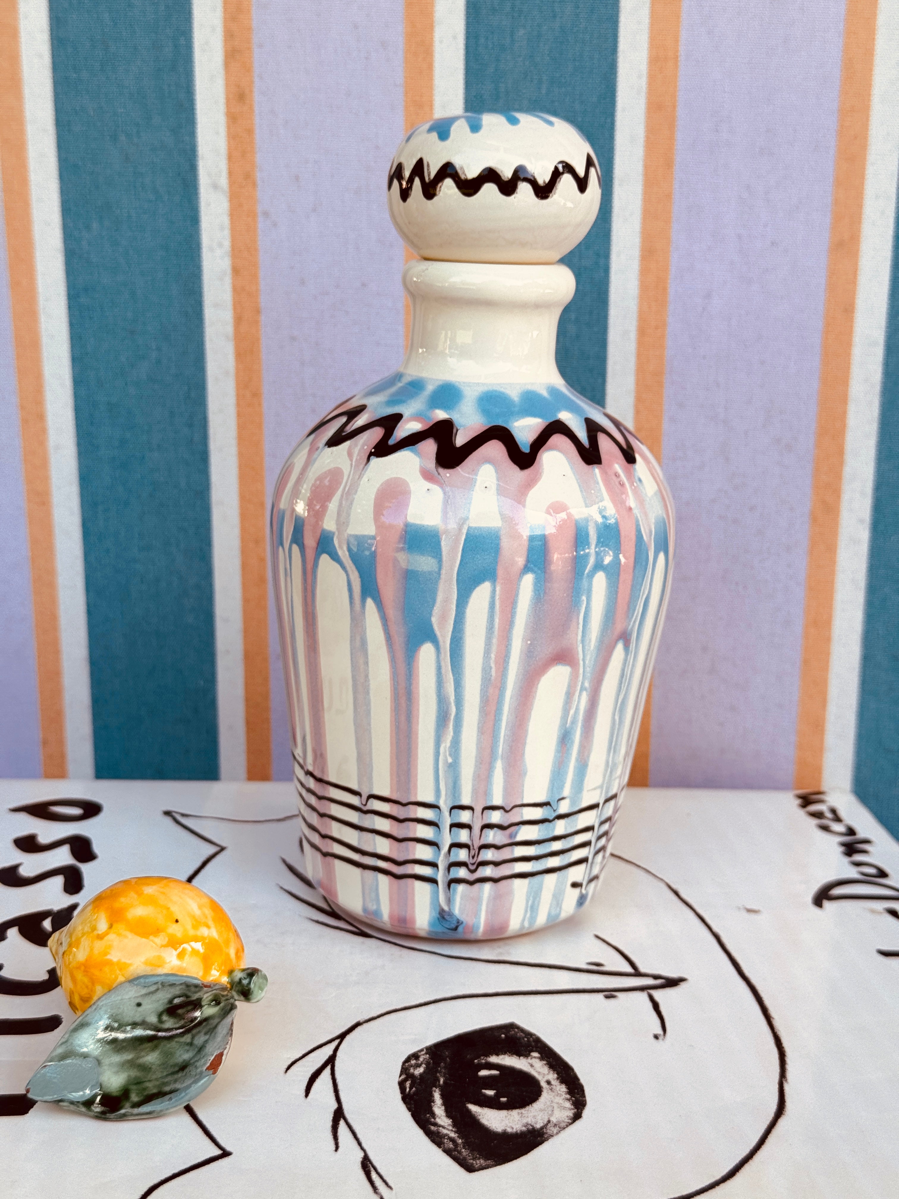 Handmade Italian Ceramic Olive Oil Bottle 22.5 cm | Unique Piece