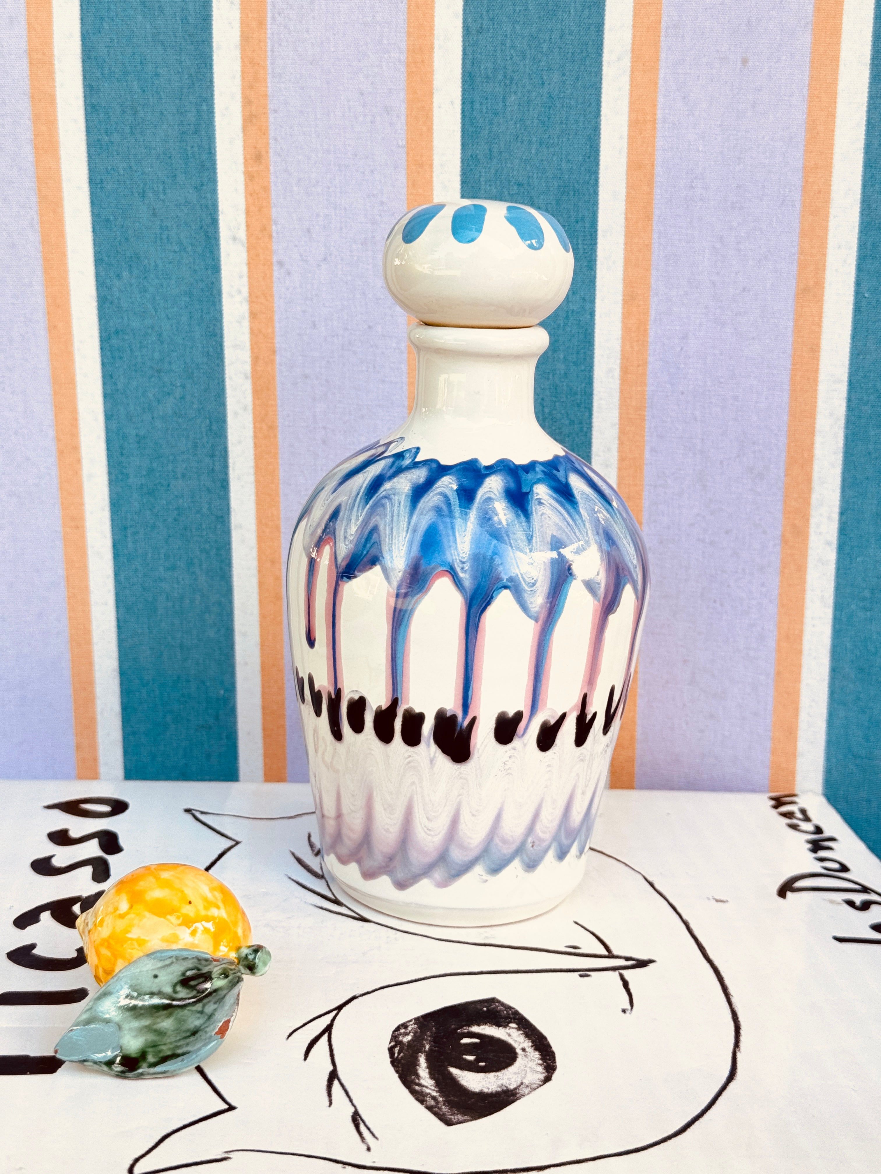 Handmade Italian Ceramic Olive Oil Bottle 22.5 cm | Unique Piece