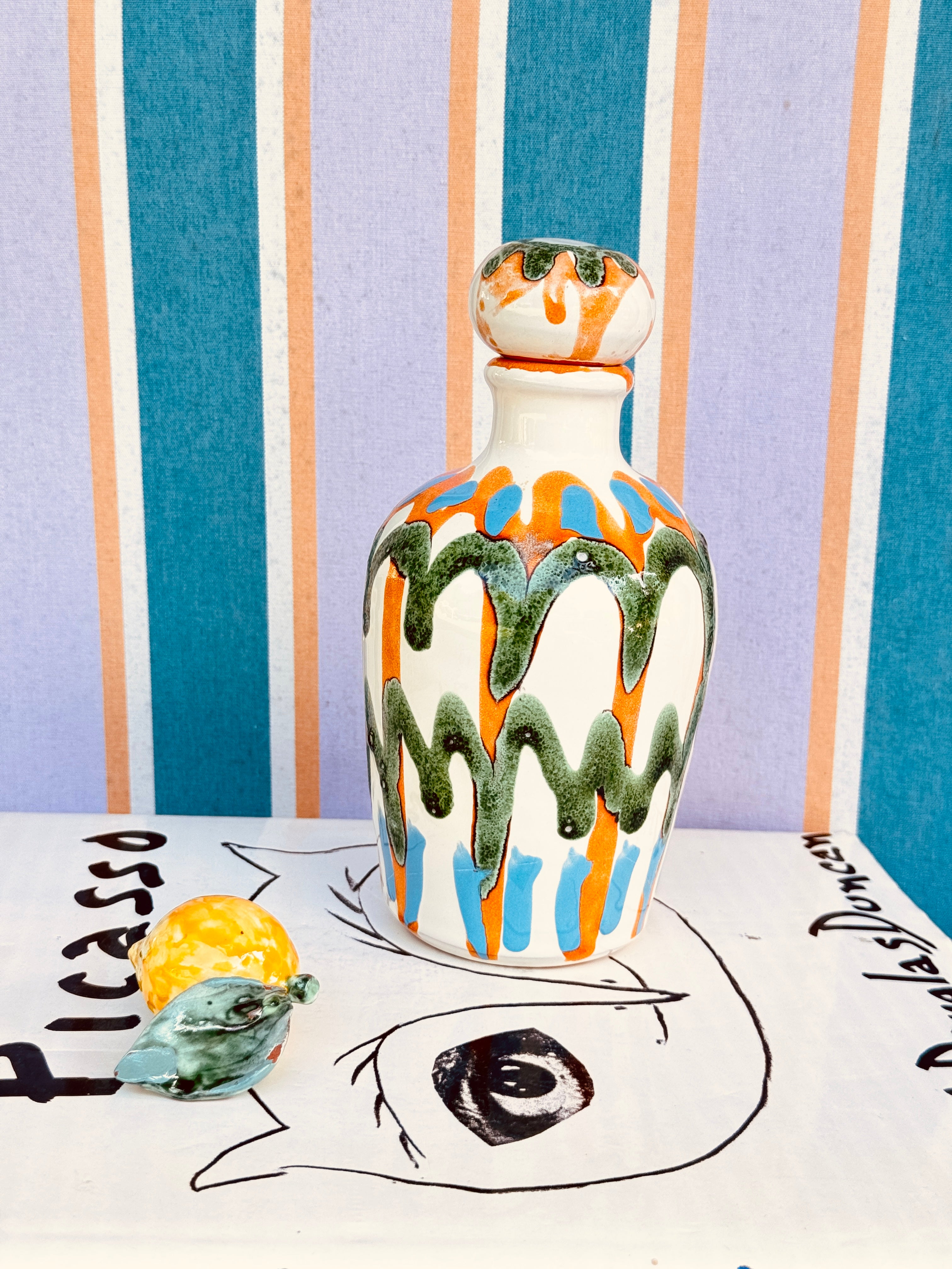 Handmade Italian Ceramic Olive Oil Bottle 22.5 cm | Unique Piece