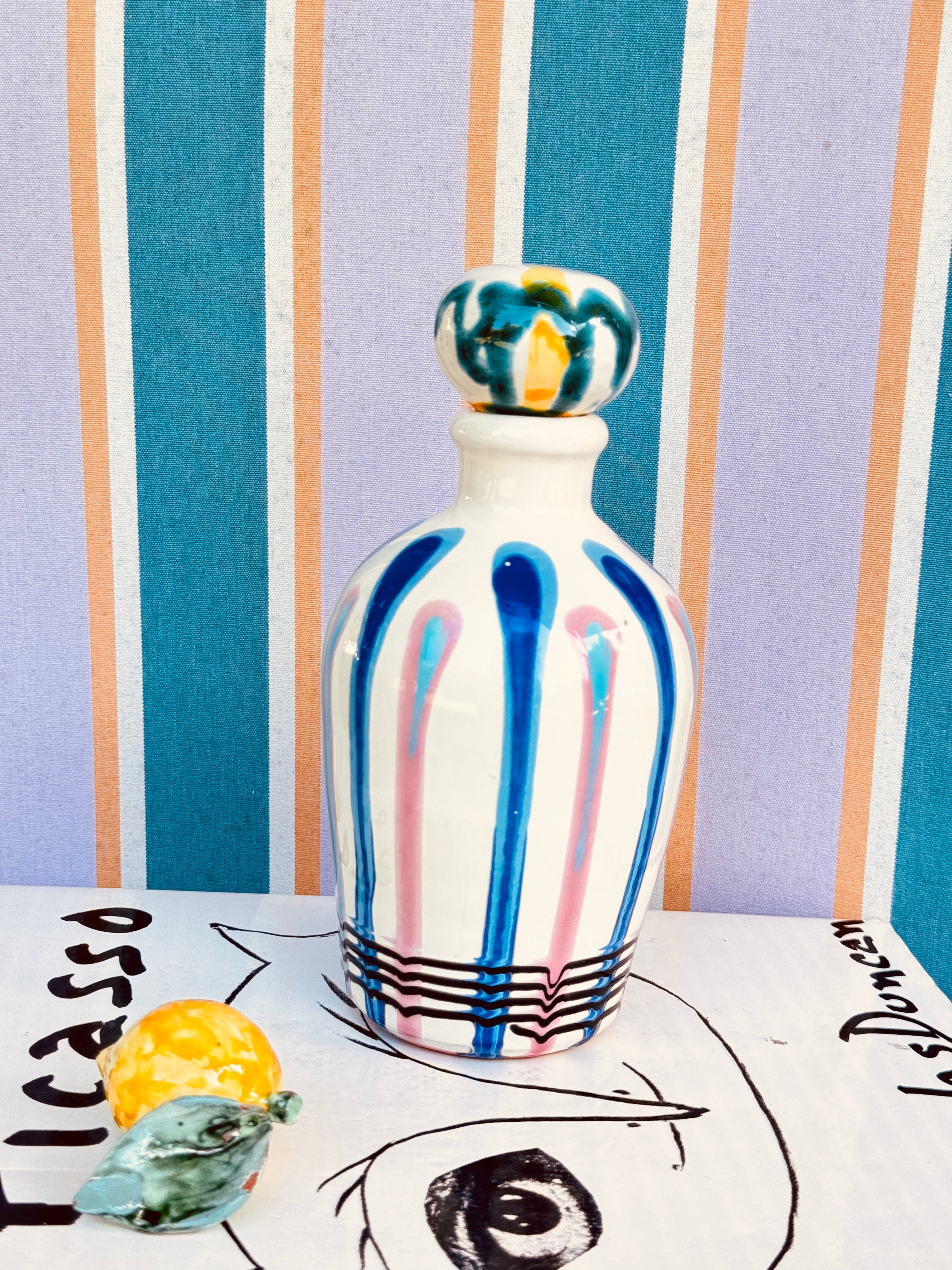 Handmade Italian Ceramic Olive Oil Bottle 22.5 cm | Unique Piece