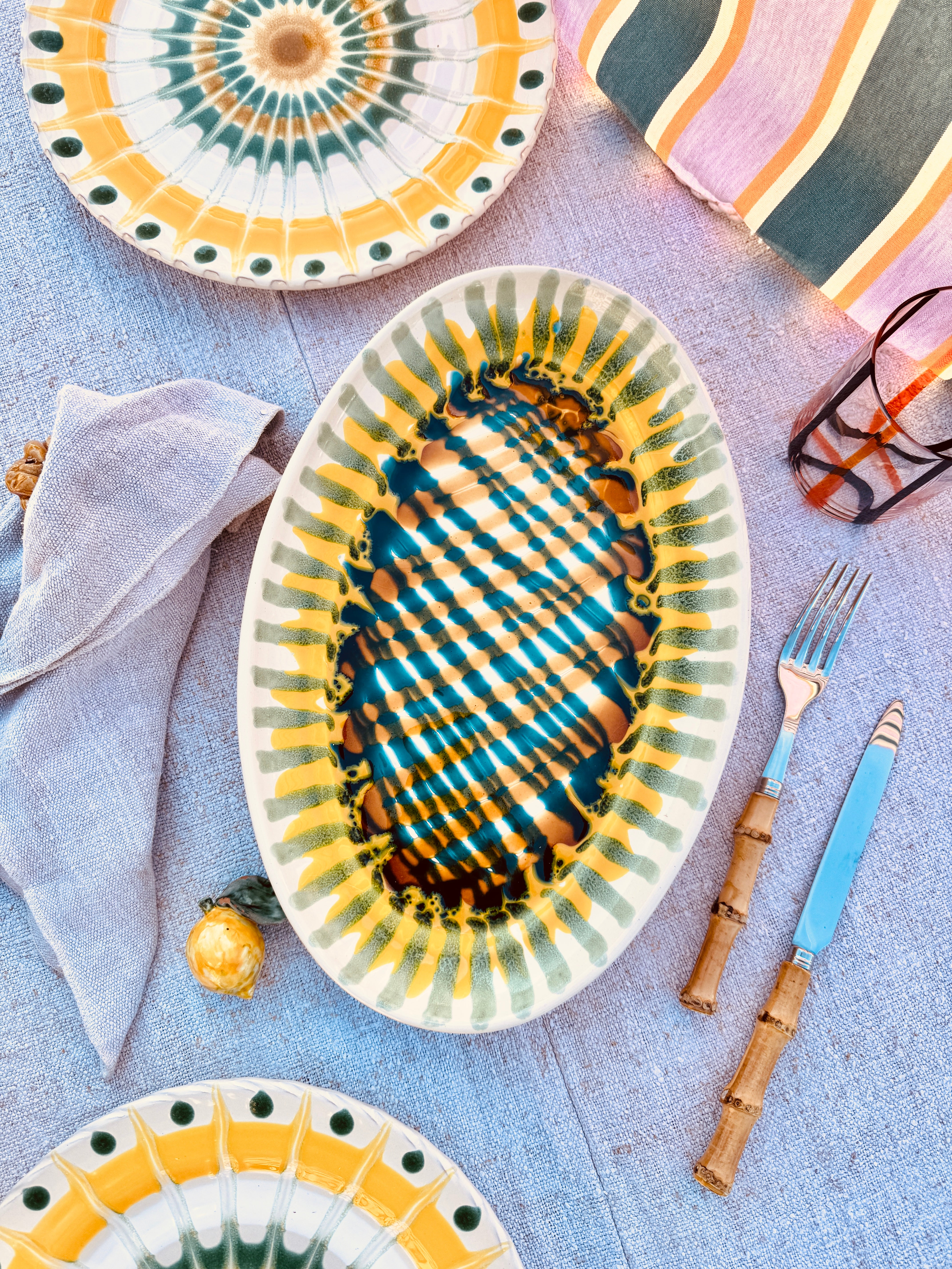 ! Unique Piece ! Oval Plate 35cm x 23cm - Only 1x available - handmade in Puglia
