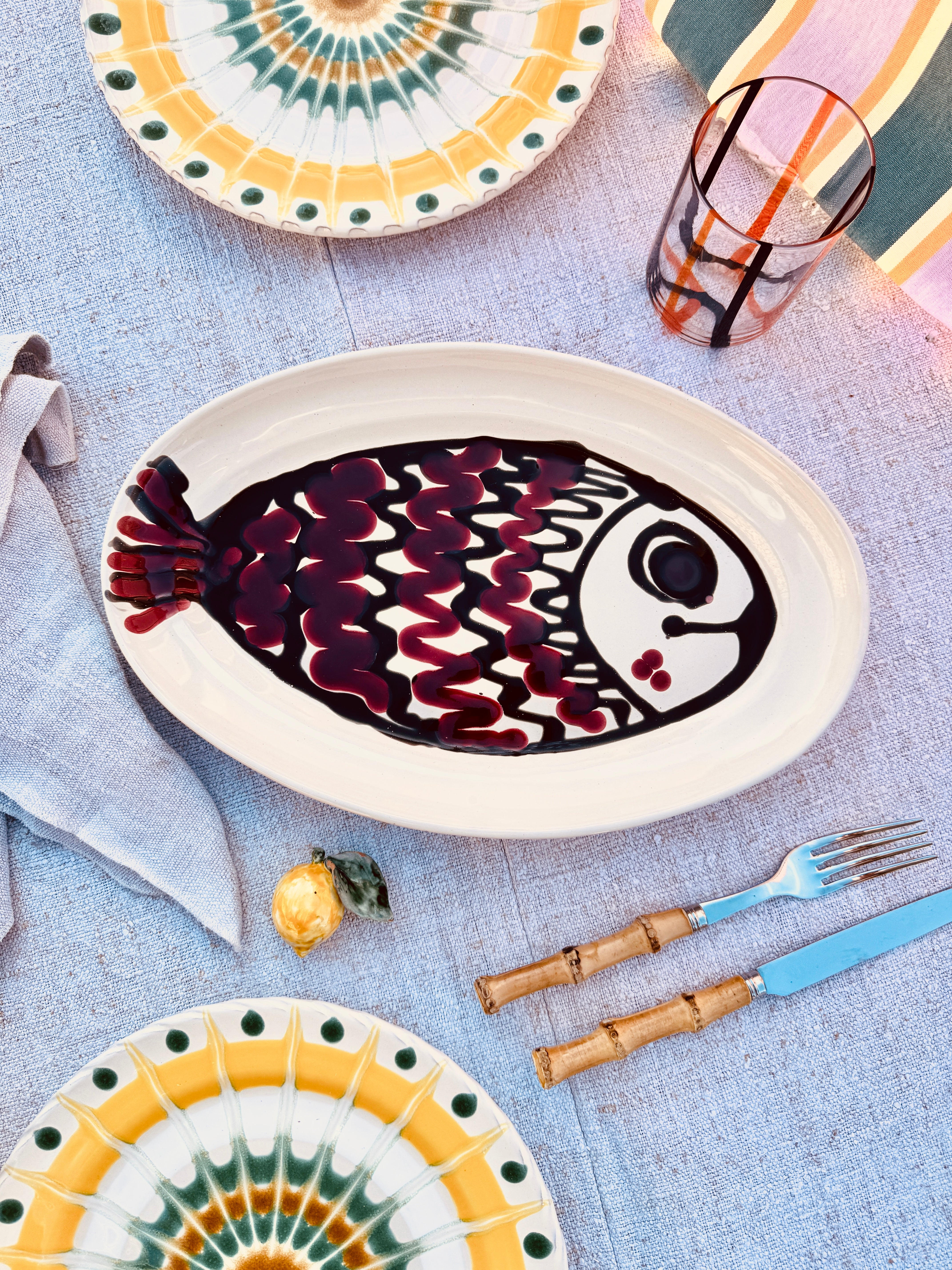 ! Unique Piece ! Oval Plate 35cm x 23cm - Only 1x available - handmade in Puglia