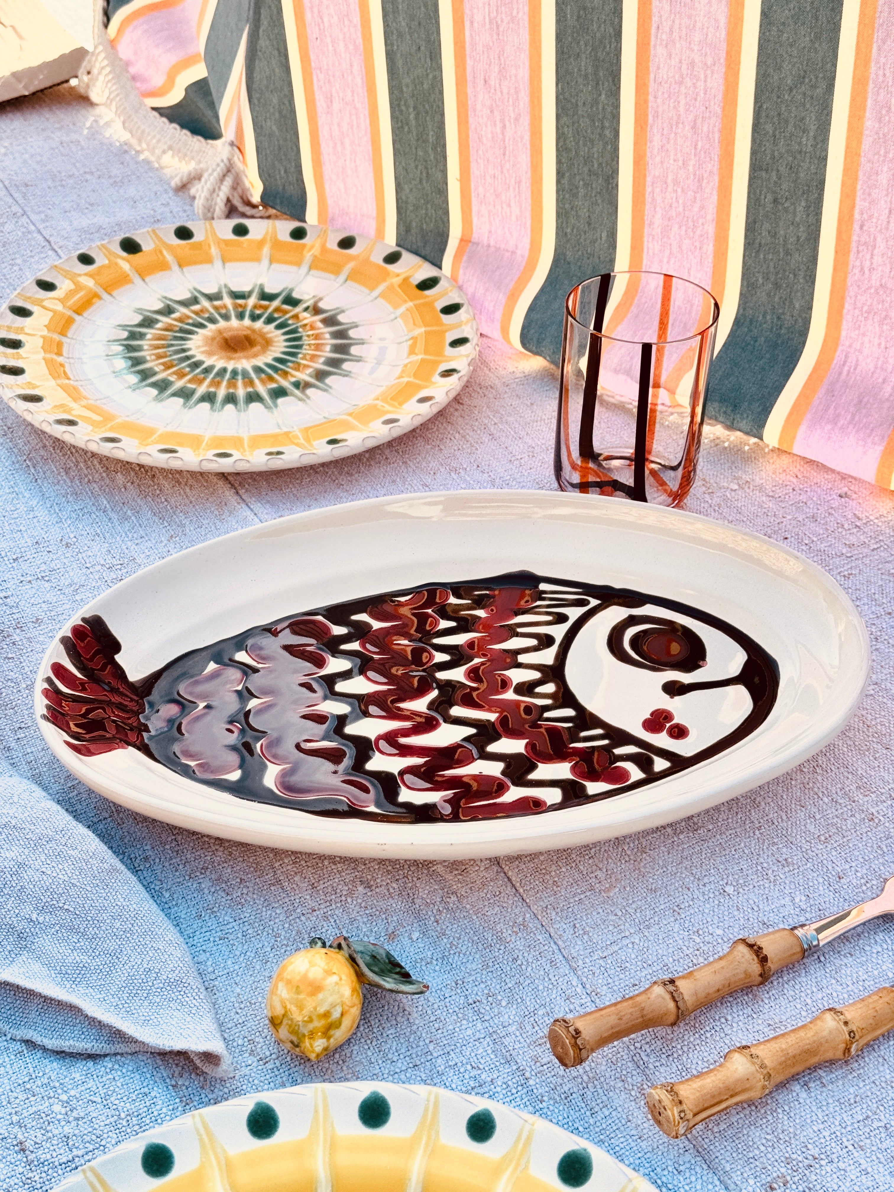 ! Unique Piece ! Oval Plate 35cm x 23cm - Only 1x available - handmade in Puglia