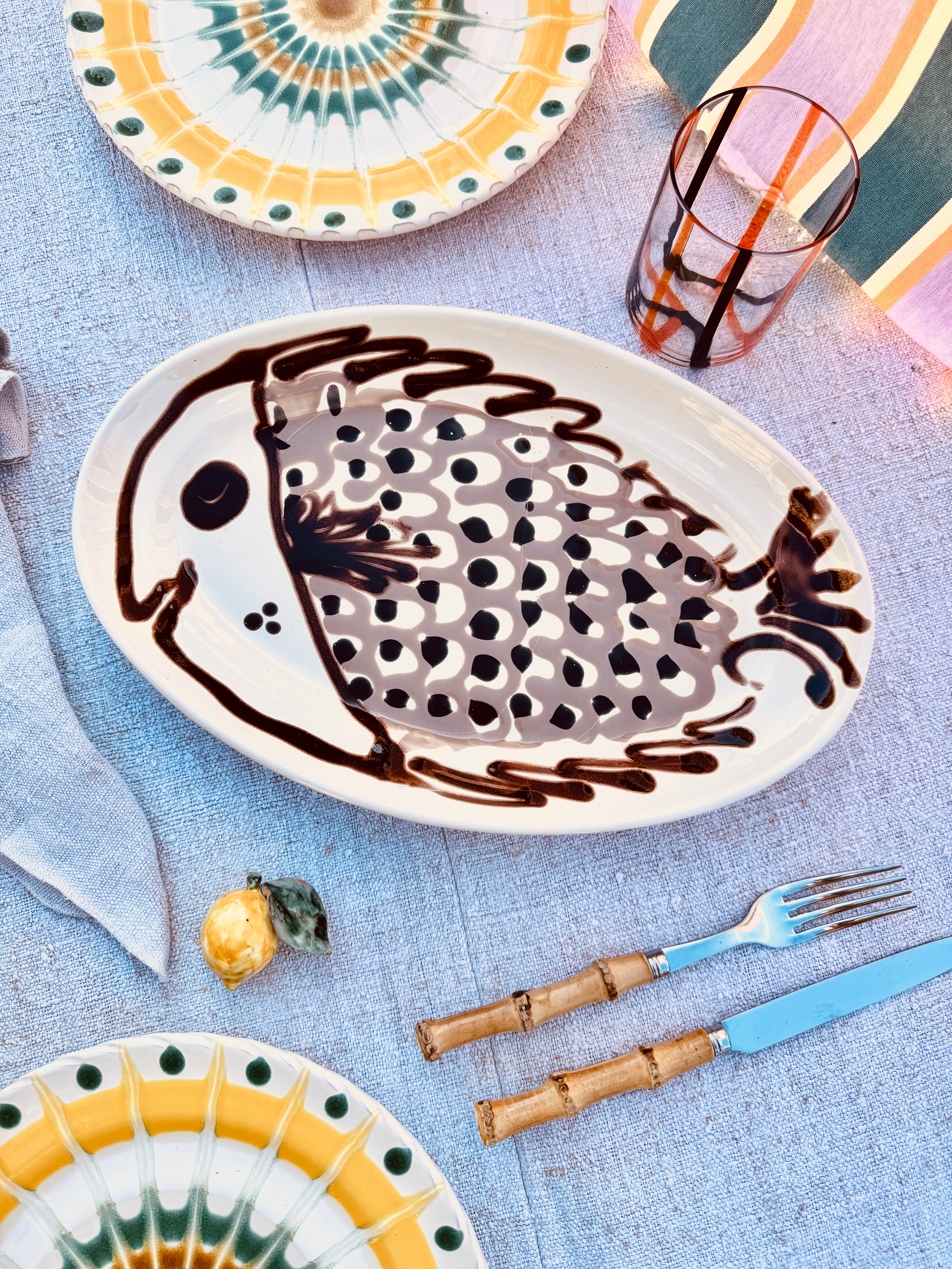! Unique Piece ! Oval Plate 35cm x 23cm - Only 1x available - handmade in Puglia