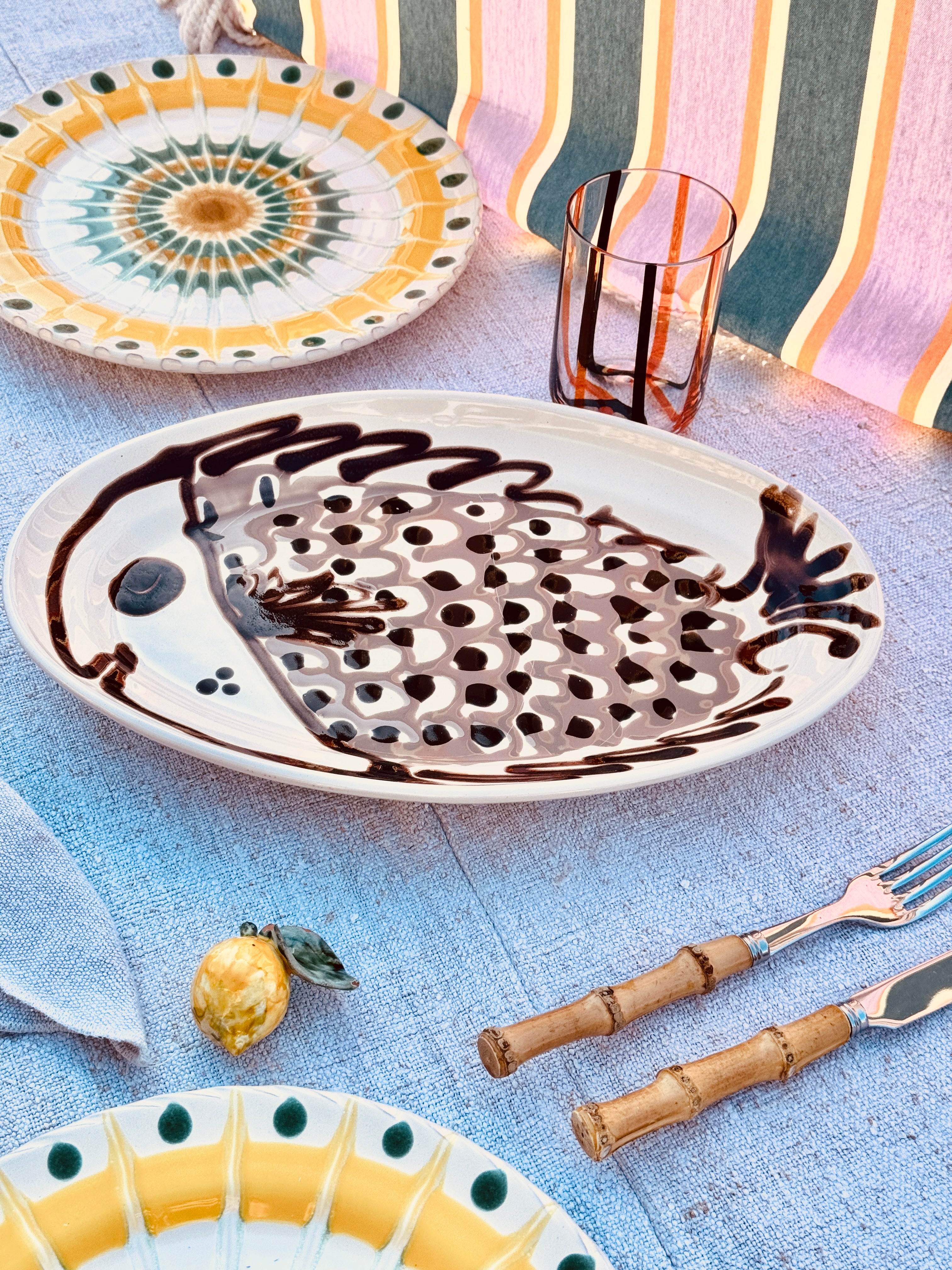 ! Unique Piece ! Oval Plate 35cm x 23cm - Only 1x available - handmade in Puglia