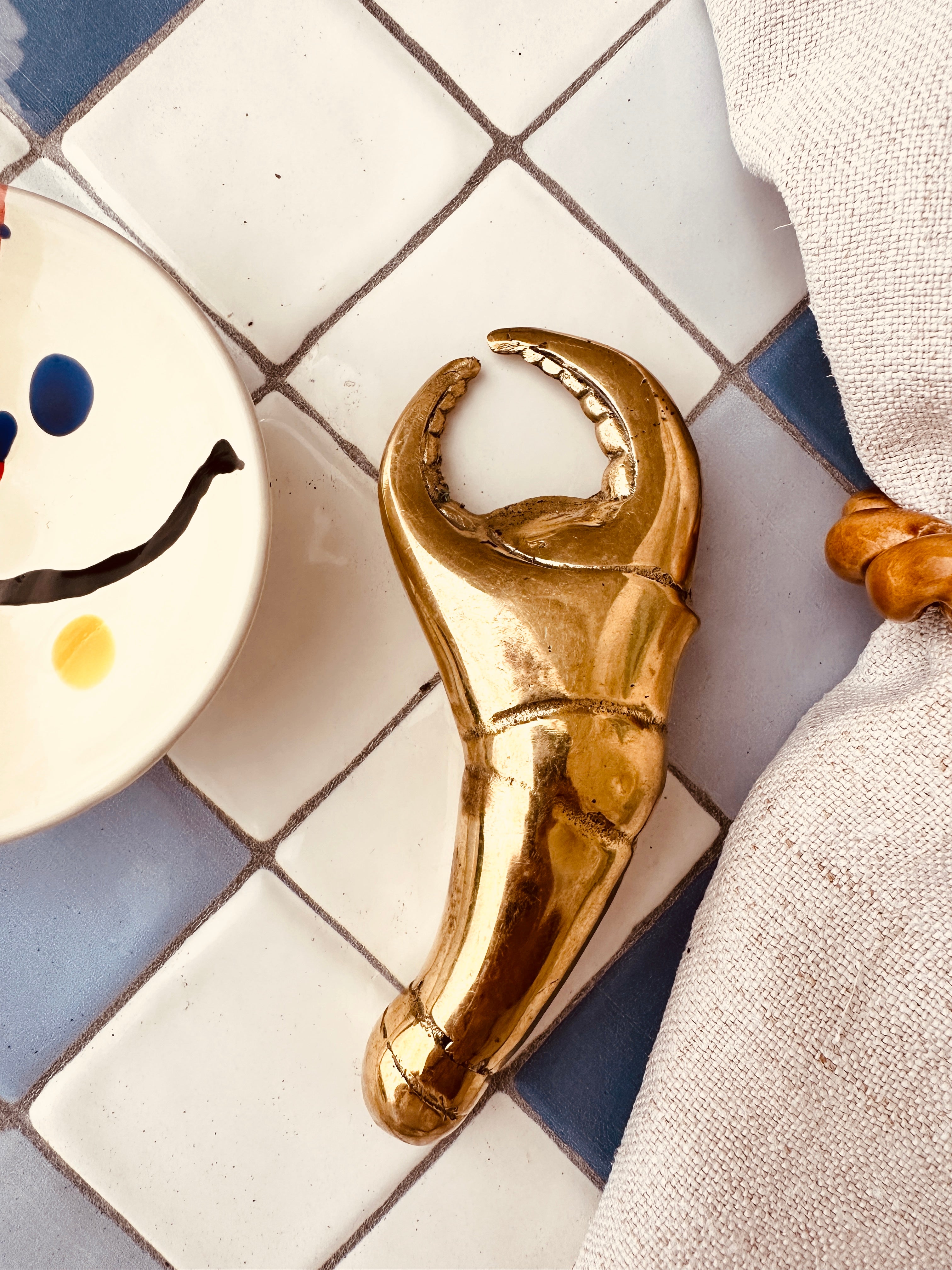 Riviera's  Brass Opener "Vintage Crab"