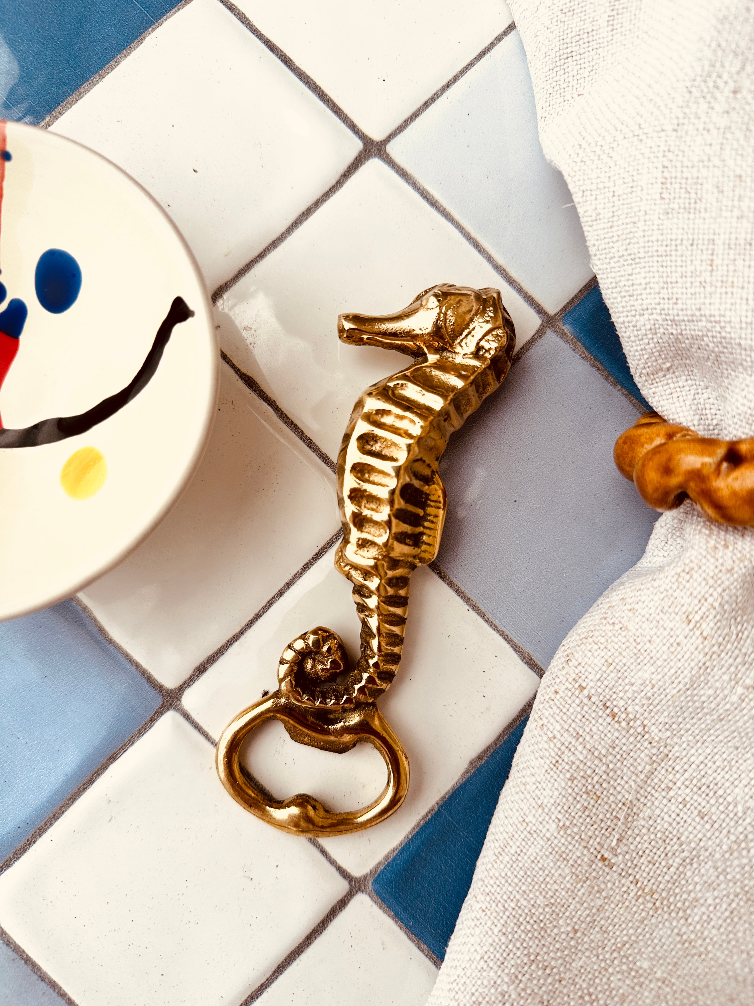Riviera's  Brass Opener "Vintage Seahorse"
