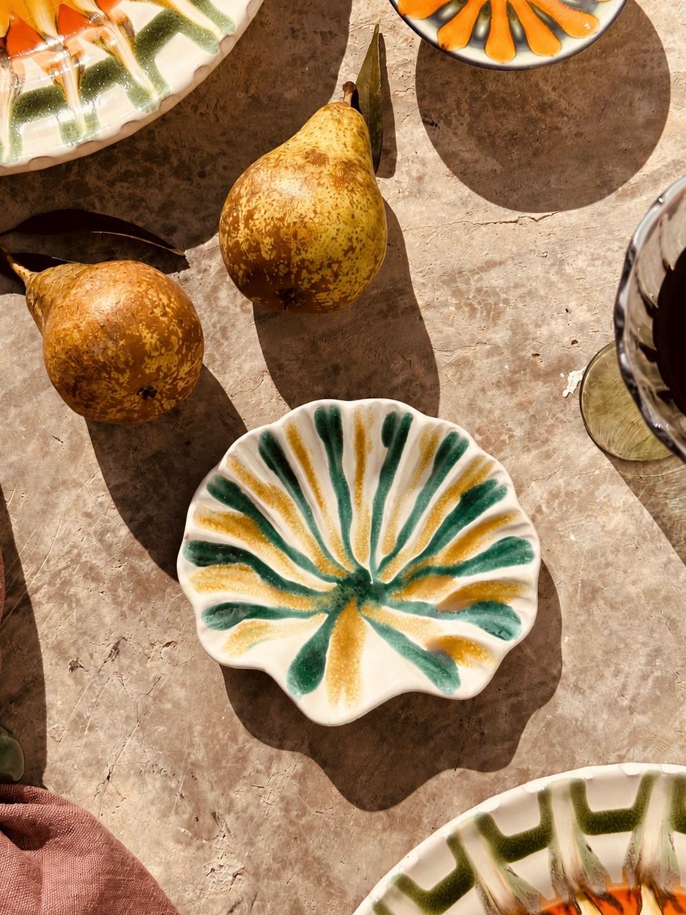 Handmade Italian Shell Bowl | Ceramic Olive & Jewelry Dish