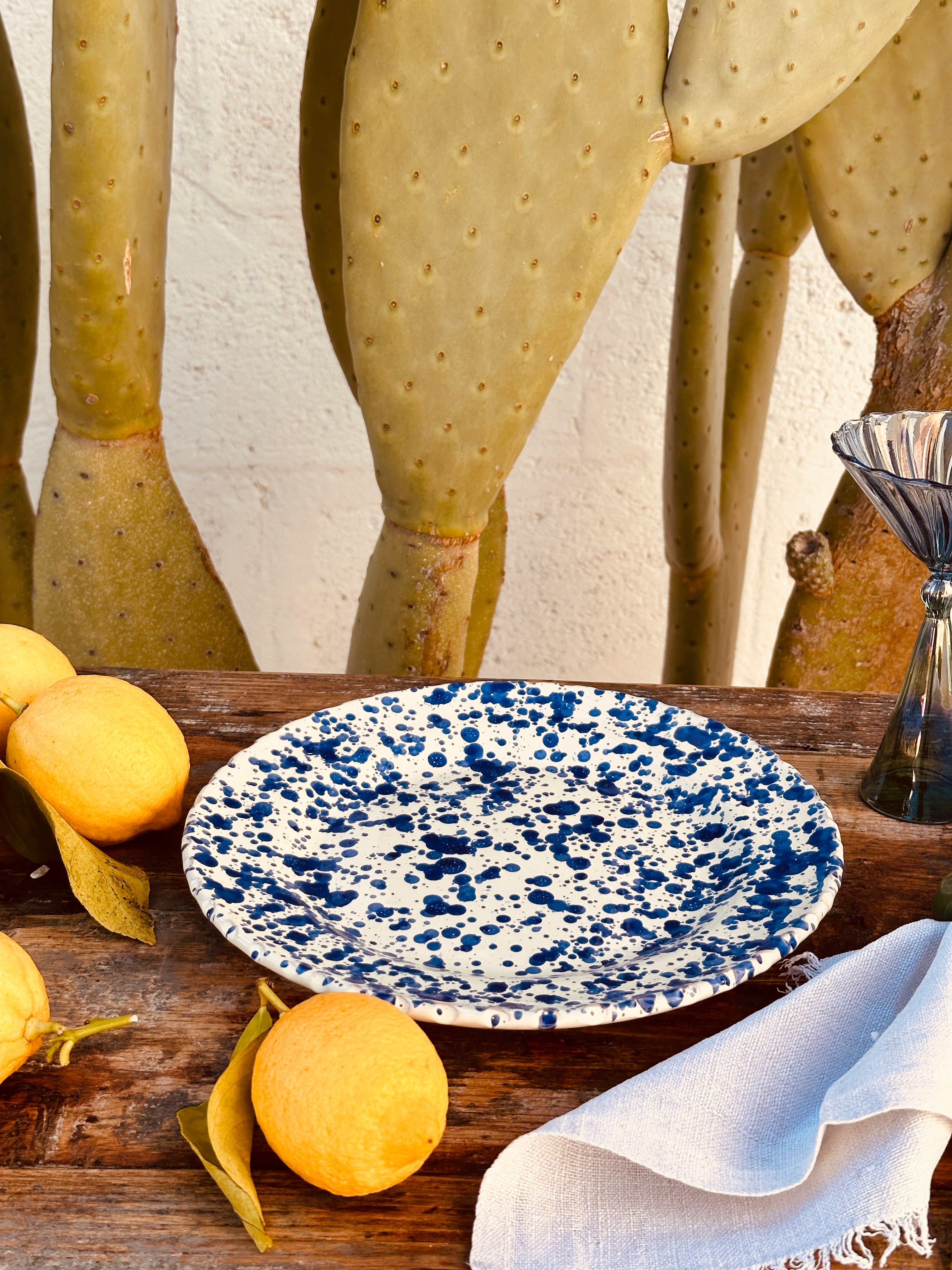 Italian Ceramic Dinner Plate 25cm | Handmade Schizzato Design