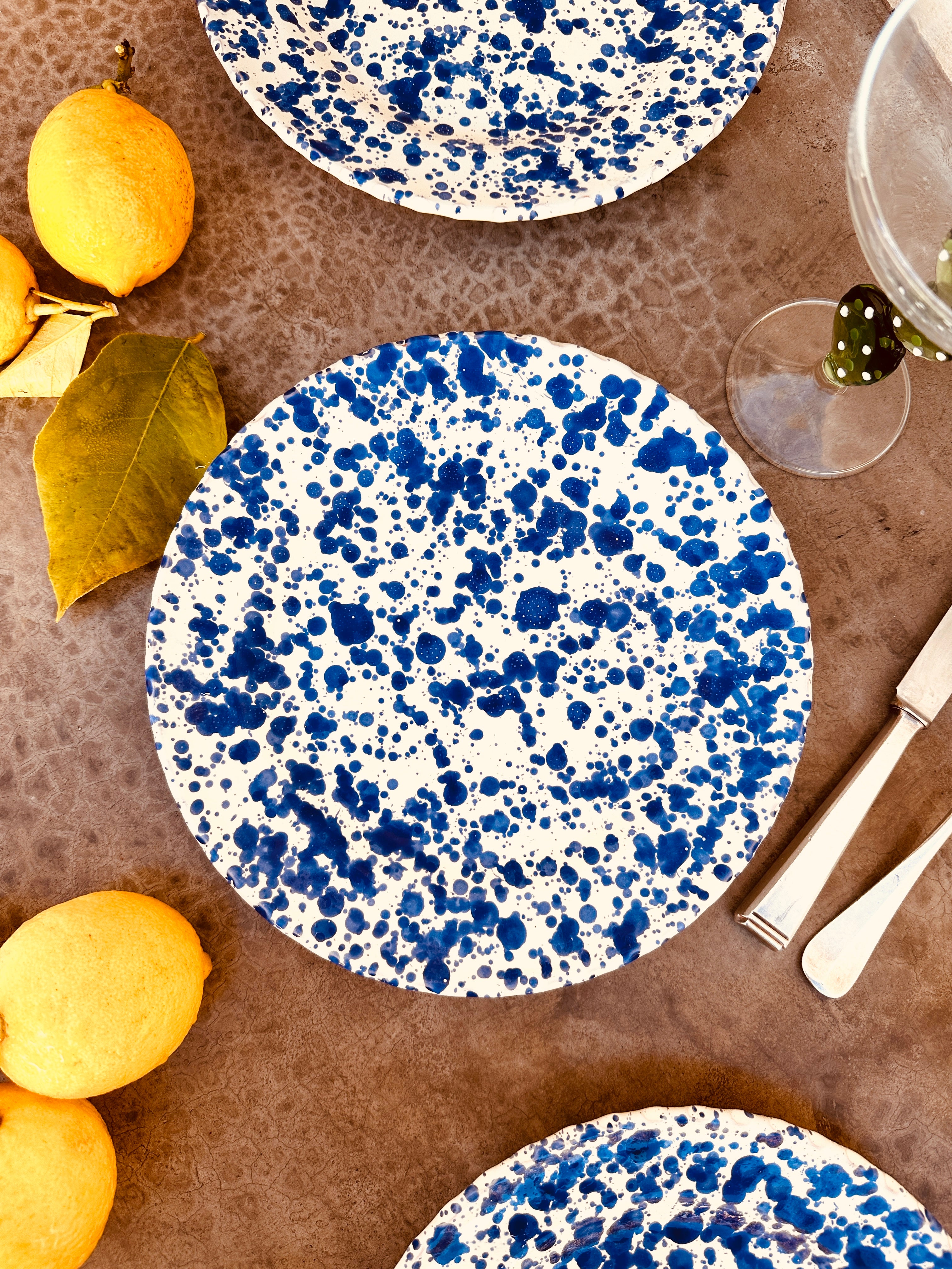 Italian Ceramic Dinner Plate 25cm | Handmade Schizzato Design